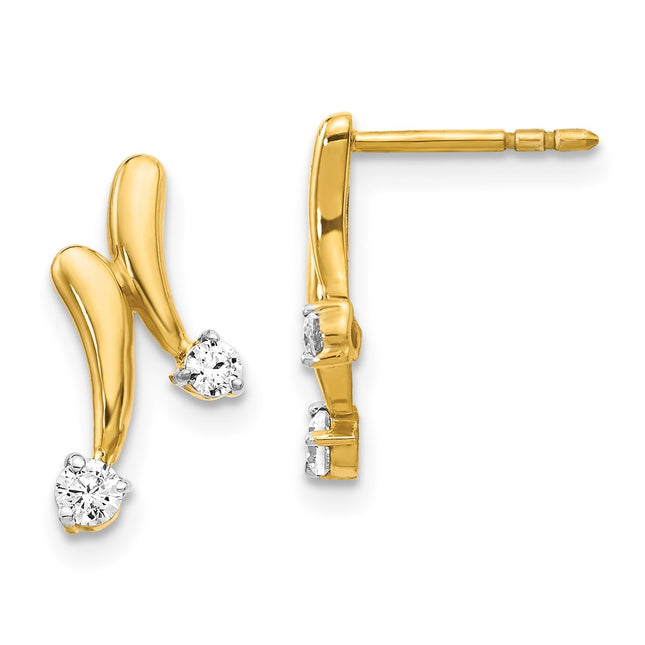 14k Yellow Gold Earrings Style EM5491 - Classique Jewelry Inc.