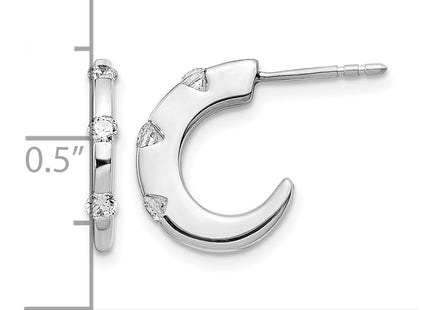 14K white gold diamond hoop earrings, further view