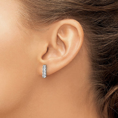 14K White Gold 4-stone Diamond Post Earrings