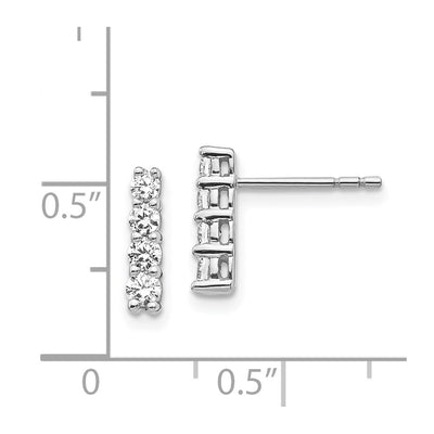 14K White Gold 4-stone Diamond Post Earrings