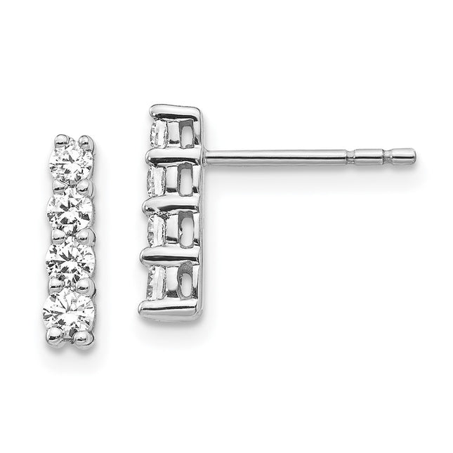 14k White Gold Earrings Style EM5496 - Classique Jewelry Inc.