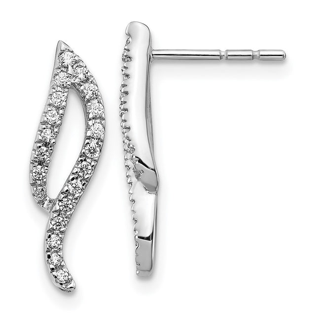 14k White Gold Earrings Style EM5499 - Classique Jewelry Inc.