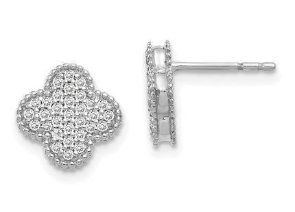 14k White Gold Earrings Style EM5500 - Classique Jewelry Inc.