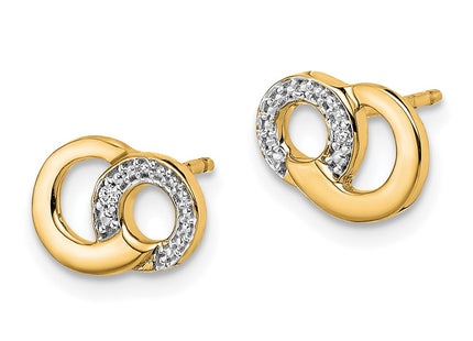 14k Yellow & Rhodium Earrings Style EM5501 - Classique Jewelry Inc.