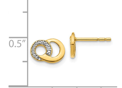 14k Yellow & Rhodium Earrings Style EM5501 - Classique Jewelry Inc.
