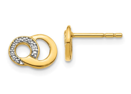 14k Yellow & Rhodium Earrings Style EM5501 - Classique Jewelry Inc.