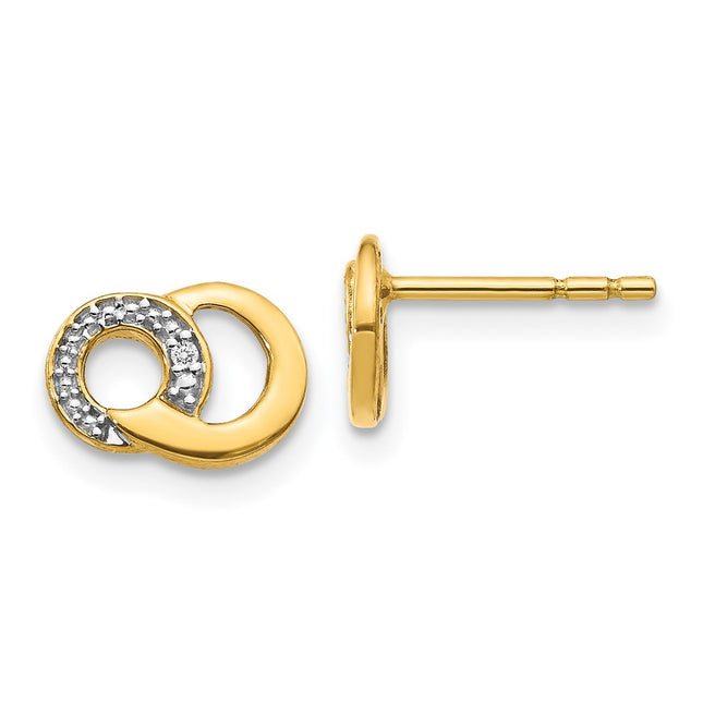 14k Yellow & Rhodium Earrings Style EM5501 - Classique Jewelry Inc.