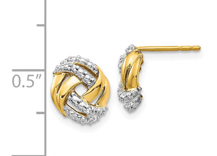 14k Yellow & Rhodium Earrings Style EM5509 - Classique Jewelry Inc.