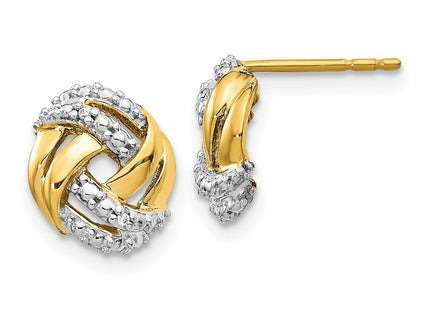 14k Yellow & Rhodium Earrings Style EM5509 - Classique Jewelry Inc.