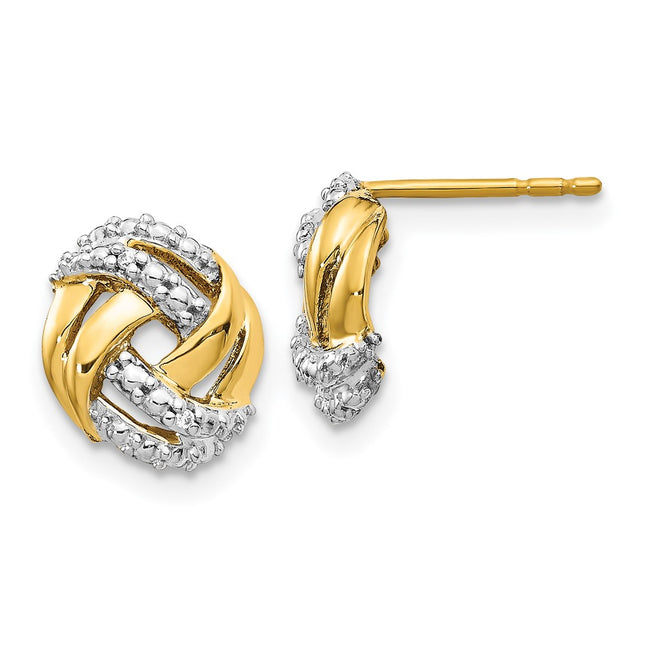 14k Yellow & Rhodium Earrings Style EM5509 - Classique Jewelry Inc.