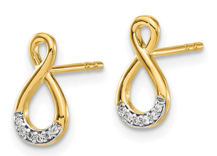 14k Yellow & Rhodium Earrings Style EM5515 - Classique Jewelry Inc.