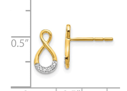 14k Yellow & Rhodium Earrings Style EM5515 - Classique Jewelry Inc.