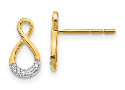 14k Yellow & Rhodium Earrings Style EM5515 - Classique Jewelry Inc.