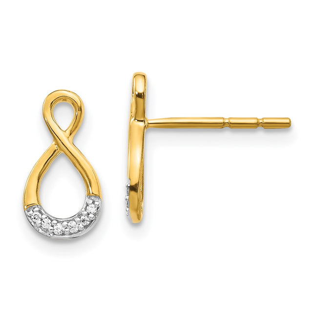 14k Yellow & Rhodium Earrings Style EM5515 - Classique Jewelry Inc.