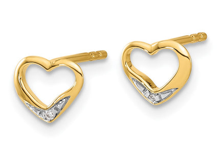 14k Yellow & Rhodium Earrings Style EM5518 - Classique Jewelry Inc.