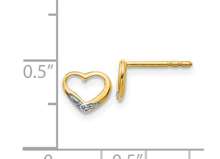 14k Yellow & Rhodium Earrings Style EM5518 - Classique Jewelry Inc.