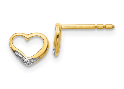 14k Yellow & Rhodium Earrings Style EM5518 - Classique Jewelry Inc.