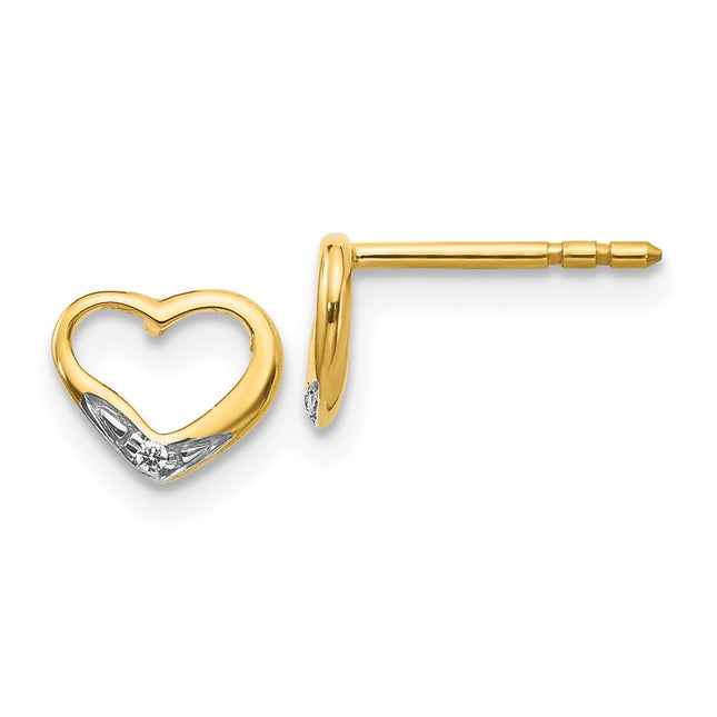 14k Yellow & Rhodium Earrings Style EM5518 - Classique Jewelry Inc.