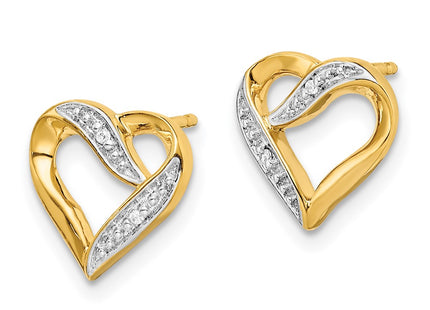 14k Yellow & Rhodium Earrings Style EM5519 - Classique Jewelry Inc.