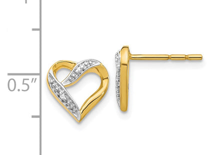 14k Yellow & Rhodium Earrings Style EM5519 - Classique Jewelry Inc.