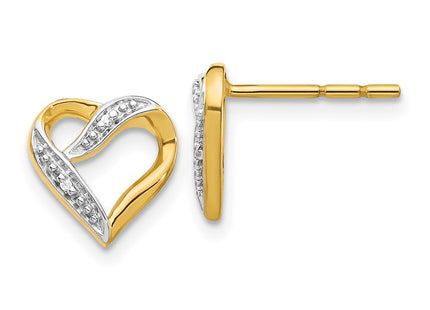 14k Yellow & Rhodium Earrings Style EM5519 - Classique Jewelry Inc.