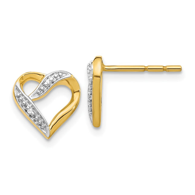 14k Yellow & Rhodium Earrings Style EM5519 - Classique Jewelry Inc.