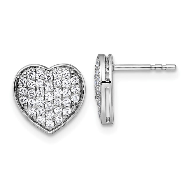 14k White Gold Earrings Style EM5525 - Classique Jewelry Inc.