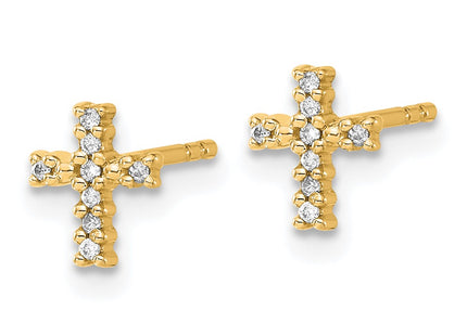 14k Yellow & Rhodium Earrings Style EM5534 - Classique Jewelry Inc.