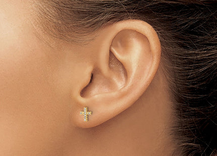 14k Yellow & Rhodium Earrings Style EM5534 - Classique Jewelry Inc.