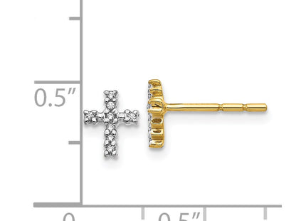 14k Yellow & Rhodium Earrings Style EM5534 - Classique Jewelry Inc.