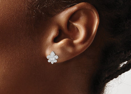14k White Gold Earrings Style EM5537 - Classique Jewelry Inc.