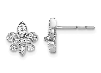 14k White Gold Earrings Style EM5537 - Classique Jewelry Inc.