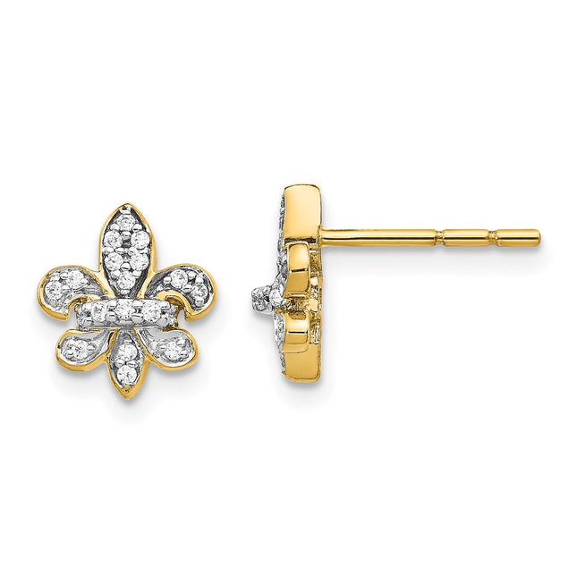 14k Yellow Gold Earrings Style EM5537 - Classique Jewelry Inc.