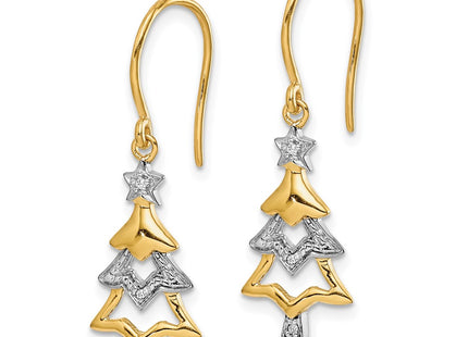 14k Yellow & Rhodium Earrings Style EM5541 - Classique Jewelry Inc.
