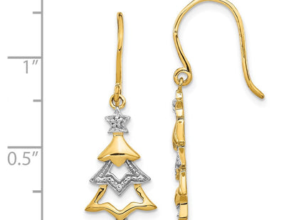 14k Yellow & Rhodium Earrings Style EM5541 - Classique Jewelry Inc.