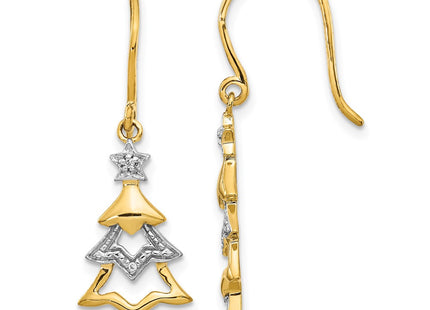14k Yellow & Rhodium Earrings Style EM5541 - Classique Jewelry Inc.