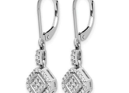 14K white gold diamond drop earrings, alternate view