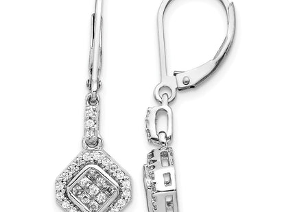 14K white gold diamond drop earrings