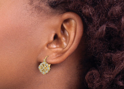 14k Diamond Leverback Earrings