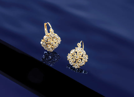 14k Diamond Leverback Earrings