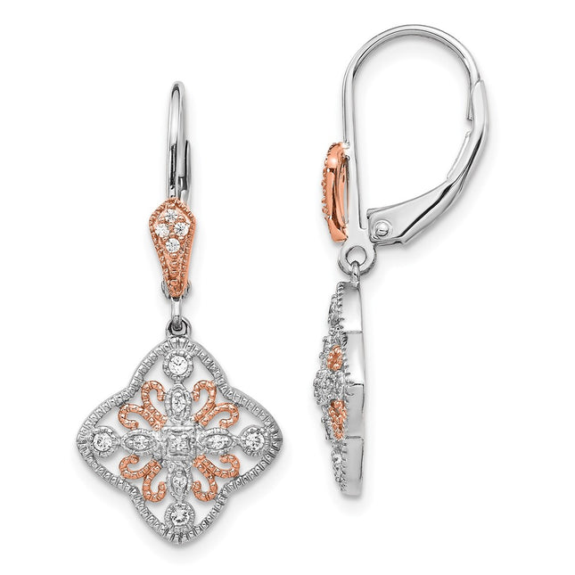 14k White Gold Earrings Style EM5547 - Classique Jewelry Inc.