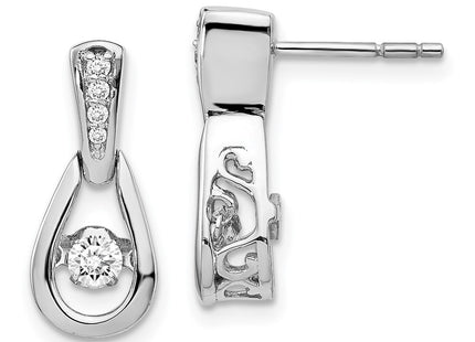 14k White Gold Earrings Style EM5548 - Classique Jewelry Inc.