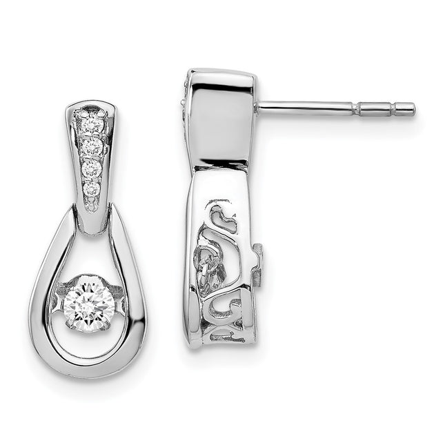 14k White Gold Earrings Style EM5548 - Classique Jewelry Inc.