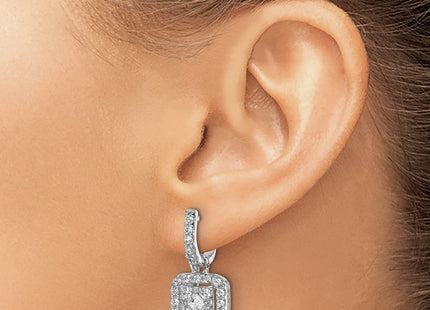 14K white gold diamond earrings, another view