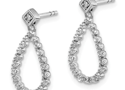 14k White Gold Diamond Teardrop Post Earrings (Style EM5550-025-WA)