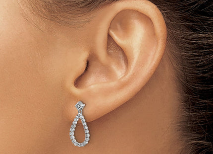 14k White Gold Diamond Teardrop Post Earrings (Style EM5550-025-WA)