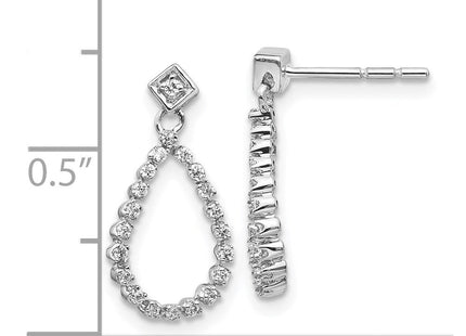14k White Gold Diamond Teardrop Post Earrings (Style EM5550-025-WA)