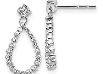 14k White Gold Diamond Teardrop Post Earrings (Style EM5550-025-WA)