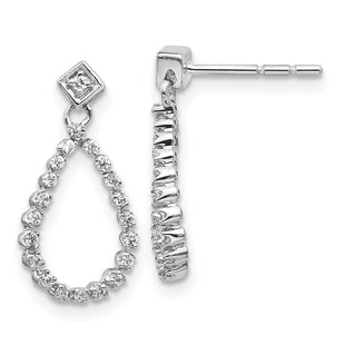 14k White Gold Diamond Teardrop Post Earrings (Style EM5550-025-WA)