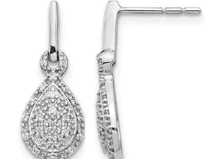 14K white gold diamond teardrop earrings